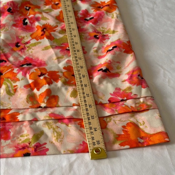 LOFT Orange Pink A-Line Knee-Length Skirt - Picture 3 of 9